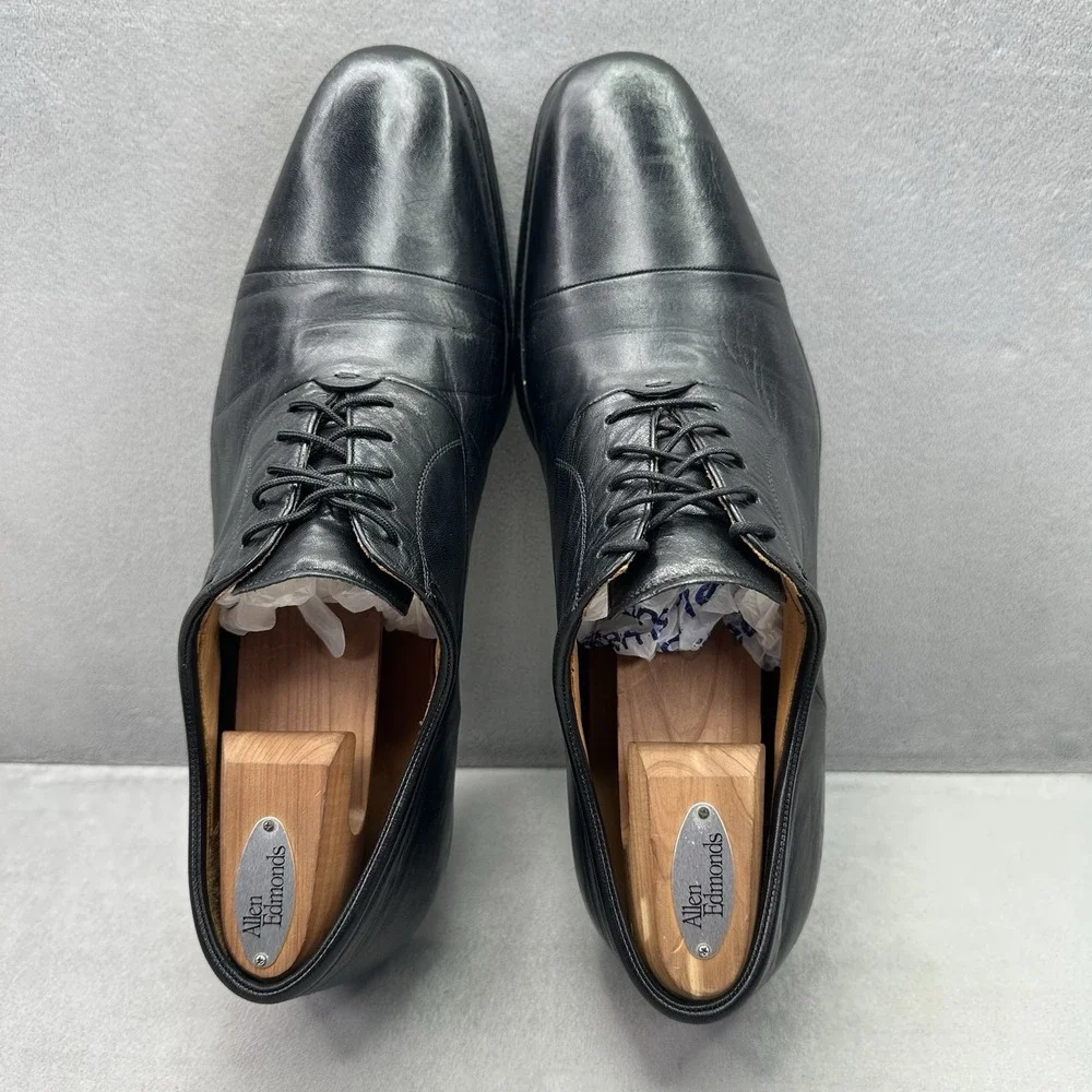Magnanni Federico Mens Size 13 (D) Oxford Black Leather Cap Toe Lace-Up 12654